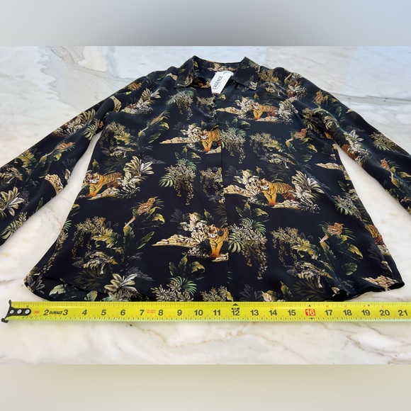 L’AGENCE BLACK TIGER SILK SHIRT SIZE S/P NWOTS! - Picture 10 of 14